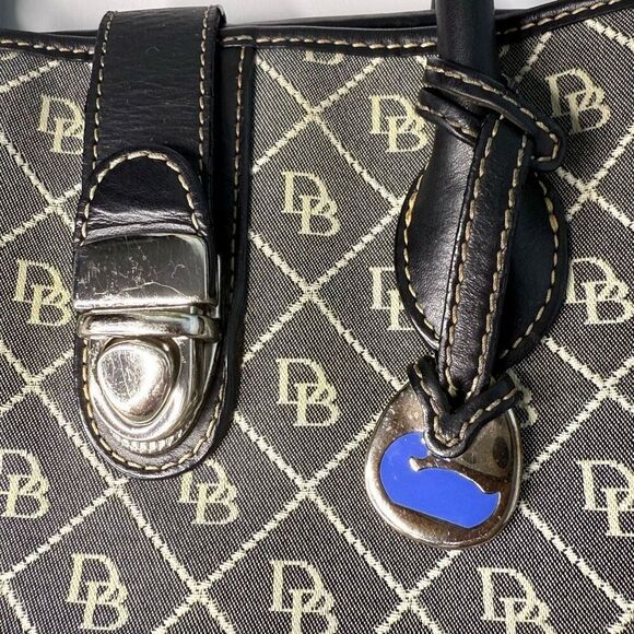 Dooney & Bourke Signature DB Canvas Satchel Tote Monogram Large Tote - Picture 6 of 15
